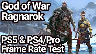 God of War Ragnarok PS5, PS4 Pro and PS4 Frame Rate Test