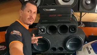 Testando caixa com 2 sub da Pioneer central multimídia é-tech e câmera dê ré e modelo  Power one