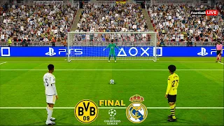 LIVE 🔴 Borussia Dortmund vs Real Madrid - Penalty Shootout | Final UEFA Champions League 2024 | PES