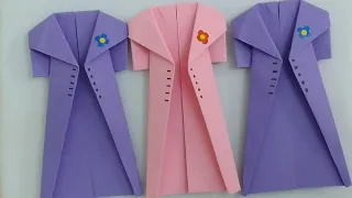 Origami Coat ,How to Make a Paper Coat طريقة صنع معطف بالورق الملون.