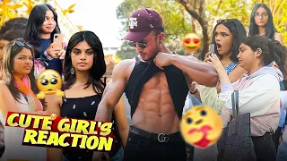 Cute Girls reaction on shirtless bodybuilder 😱😂/ Mumbai