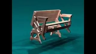 Стол - скамейка складной раскладной трансформер для дачи и сада