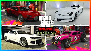 GTA 5 Online The Criminal Enterprises DLC Update - ALL UNRELEASED CARS, VEHICLES & MORE!