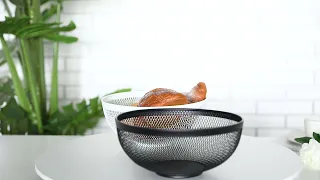 JHY DESIGN Metal Mesh Fruit Basket 10.5''Diameter Large Candy Bowl Actual Demonstration Video