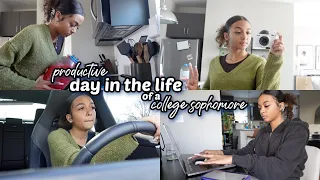 productive day in the life of a college sophomore | living alone at 19