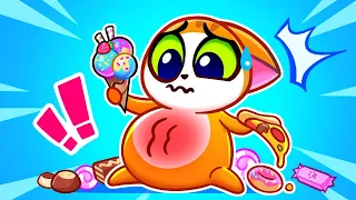 Don't Overeat, Baby Cat!🍩 Learning Video for Kids 🌟 Cute Cartoon for Toddlers by Purr-Purr Stories