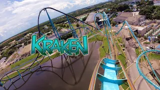 Kraken [4K] 2021 Front Seat POV - SeaWorld Orlando