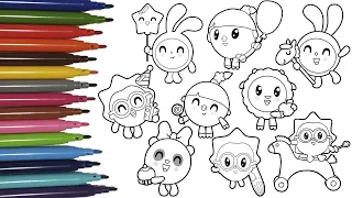 №89 BabyRiki coloring book ✨ We color Krashy, Chichi, Wally, Pandy, Rosy  BabyRiki cartoon 🟣🟡🟢