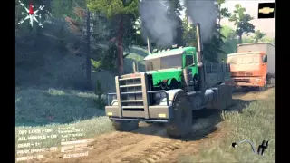 SpinTires Mods Level Ozera    Brute Peterbilt unlocking the garage