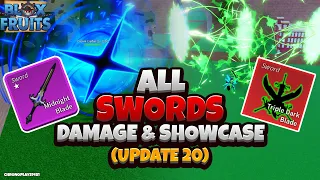All Sword Damage and Showcase (600 Mastery) - Blox Fruits Update 20 [Roblox]