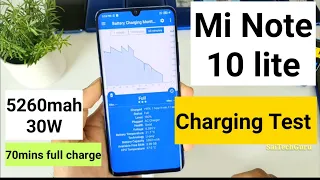 Mi note 10 lite charging test 30w 5260mah battery