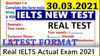 IELTS Listening Actual Test 2021 With Answers | 30-03-2021 | IDP & BC Exam