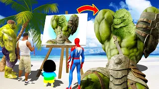 GTA 5 | GTA5 BUT WHATEVER DEMON GODZILLA HULK SHINCHAN, FRANKLIN & IRON MAN DRAWS COMES TO REAL LIFE