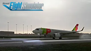 Rough A320 Landing in Lisbon (REALISTIC) | Microsoft Flight Simulator