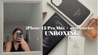 🍎 iPhone 12 Pro Max Graphite 128gb + accessories unboxing | aesthetic asmr