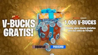 *V-BUCKS GRÁTIS* PARA TODOS no FORTNITE! COMO RESGATAR AGORA +1000 V-BUCKS GRÁTIS no FORTNITE!