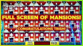 FULL SCREEN OF MANSIONS on Huff N' More Puff Slots - Congrats Trish!