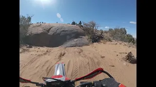 Dad first Attempt on 14 Foot Rock faces Golden Spike Moab 2024