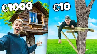€10 vs €1000 Boomhut Bouwen *OVERNACHTEN*