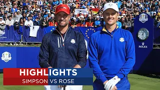 Justin Rose vs Webb Simpson | Extended Highlights | 2018 Ryder Cup