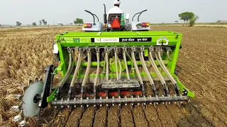 Super Seeder 2021 Machine Powertrac Euro 50 Tractor With 7ft JAGATJIT SUPERSEEDER Full Review