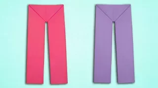 How To Make Paper Pants - Origami Pant Making Tutorial Easy.