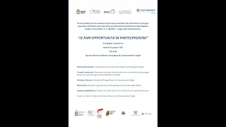 Progetto "Le pari opportunità in partecipazione". CONVEGNO CONCLUSIVO