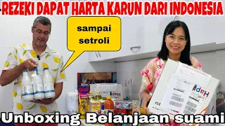 DAPAT HARTA KARUN DARI INDONESIA DAN UNBOXING BELANJAAN SUAMI HE HE