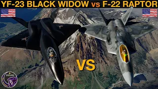 YF-23 Black Widow II vs F-22 Raptor: BVR Missile Battle & Dogfight | DCS