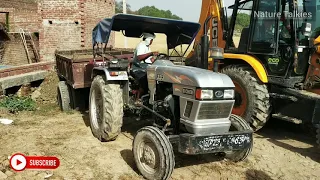 Eicher 333 Tractor Rescue by Jcb Backhoe | Mud unloading in plot | Nature talkies