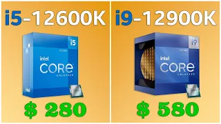 Intel i5 12600K vs Intel i9 12900K. What's the difference? Gaming test in FullHD and 4K