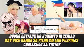 BUONG DETALYE ng KOMENTO ni Zeinab Harake kay Vice Ganda sa PILIIN MO ANG PILIPINAS Video Challenge!