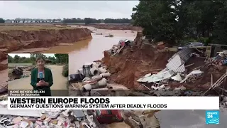 Merkel visits 'surreal' flood zone as death toll rises • FRANCE 24 English