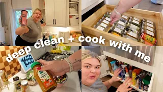 DEEP CLEANING/NESTING BEFORE BABY + COOKING DINNER VLOG