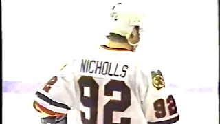 Sergei Krivokrasov picks up a point on Bernie Nicholls goal vs Penguins (1995)