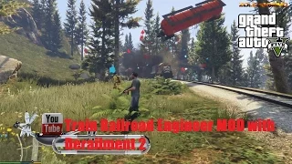 Grand Theft Auto V (GTA V) Train Railroad Engineer MOD with Derailment 2