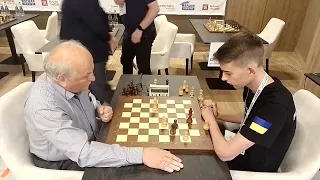 Олександр Бєлявський GM, SLO - Владислав Фіщук FM, UKR. Saint Charbel Chess Cup'23.