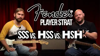 Fender Player Stratocaster Comparison | SSS vs. HSS vs. HSH