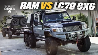 RAM 2500 vs 6x6 LC79 Landcruiser - The ULTIMATE Tug of War • Patriot Games Season 2