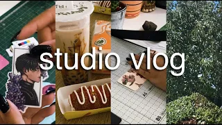 Studio Vlog 011🪴 ASMR packing, bubble tea and more!