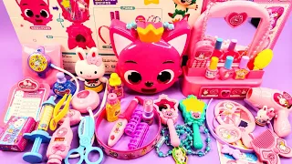 13 Minutes satifying with unboxing cute Pinkfong, Pink Rabbit beauty play set|ASMR