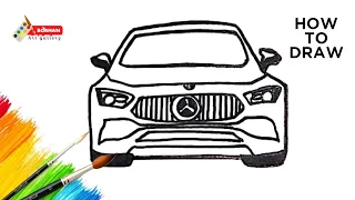 How to draw a mercedes car easy step by step | mercedes benz car drawing easy | Borhan Art Gallery