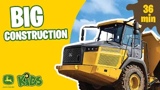 Real Big Construction Vehicles Working with Music 🚜- 🎶  | John Deere Kids |