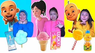 PILIH KARAKTER UPIN DAN IPIN SESUAI MAKANAN 1 WARNA! Challenge