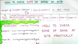 How To Check Zone Of Sand at Site | Fineness Modulus of Sand Limit | Learning Civil Technology
