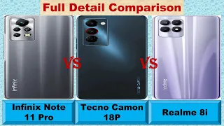 Infinix Note 11 Pro Vs Tecno Camon 18P Vs Realme 8i