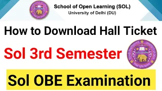 How to Download Hall ticket Sol 3rd semester OBE Exam 2021