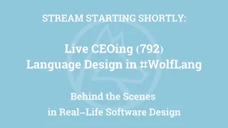 Live CEOing Ep 792: Language Design in the Wolfram Language [Engine Connectivity Engineering]