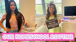 HOMESCHOOL MORNING ROUTINE! FIRST DAY OF SCHOOL! JASMINE AND BELLA