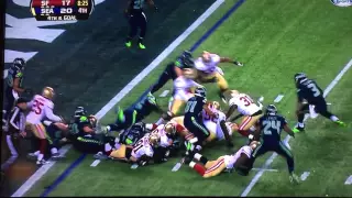 Seahawks fumble vs. the 49ers in the 2013-2014 NFC Championship Game.